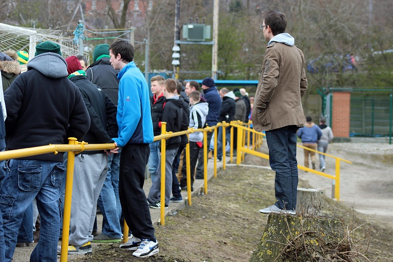 Standing on a tree trunk