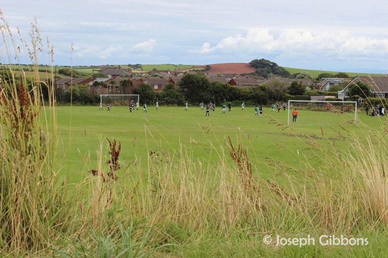 View from behind the goal