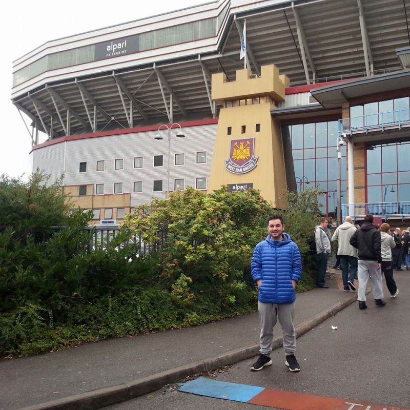 Me outside Upton Park