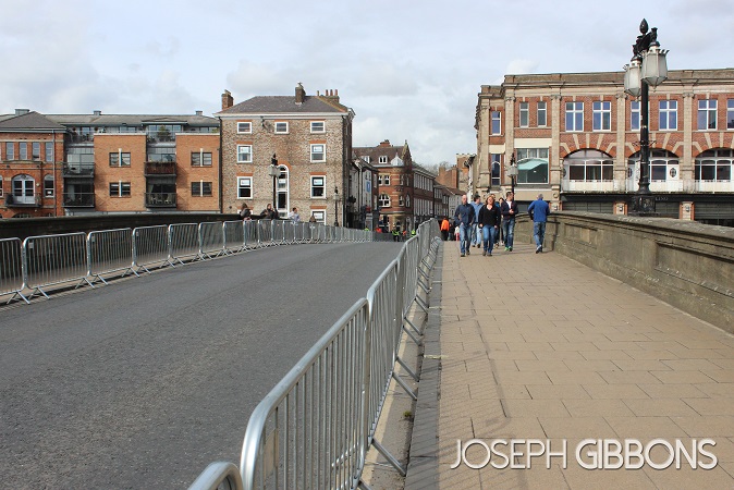 Ouse Bridge, ready for the Tour de Yorkshire