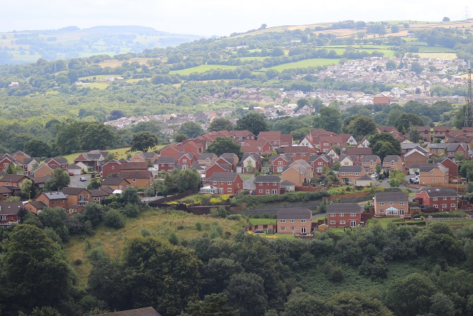 The view from Twyngarreg hill at the top of Treharris