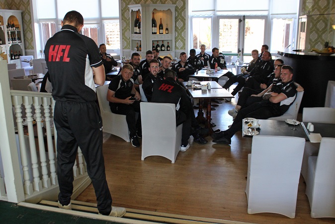 Matty preparing for his emotional speech