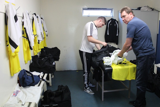 Emil laying out the kit