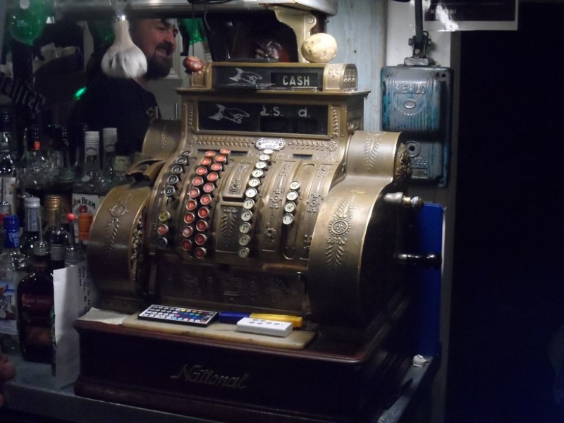 The till in Percy's Bar